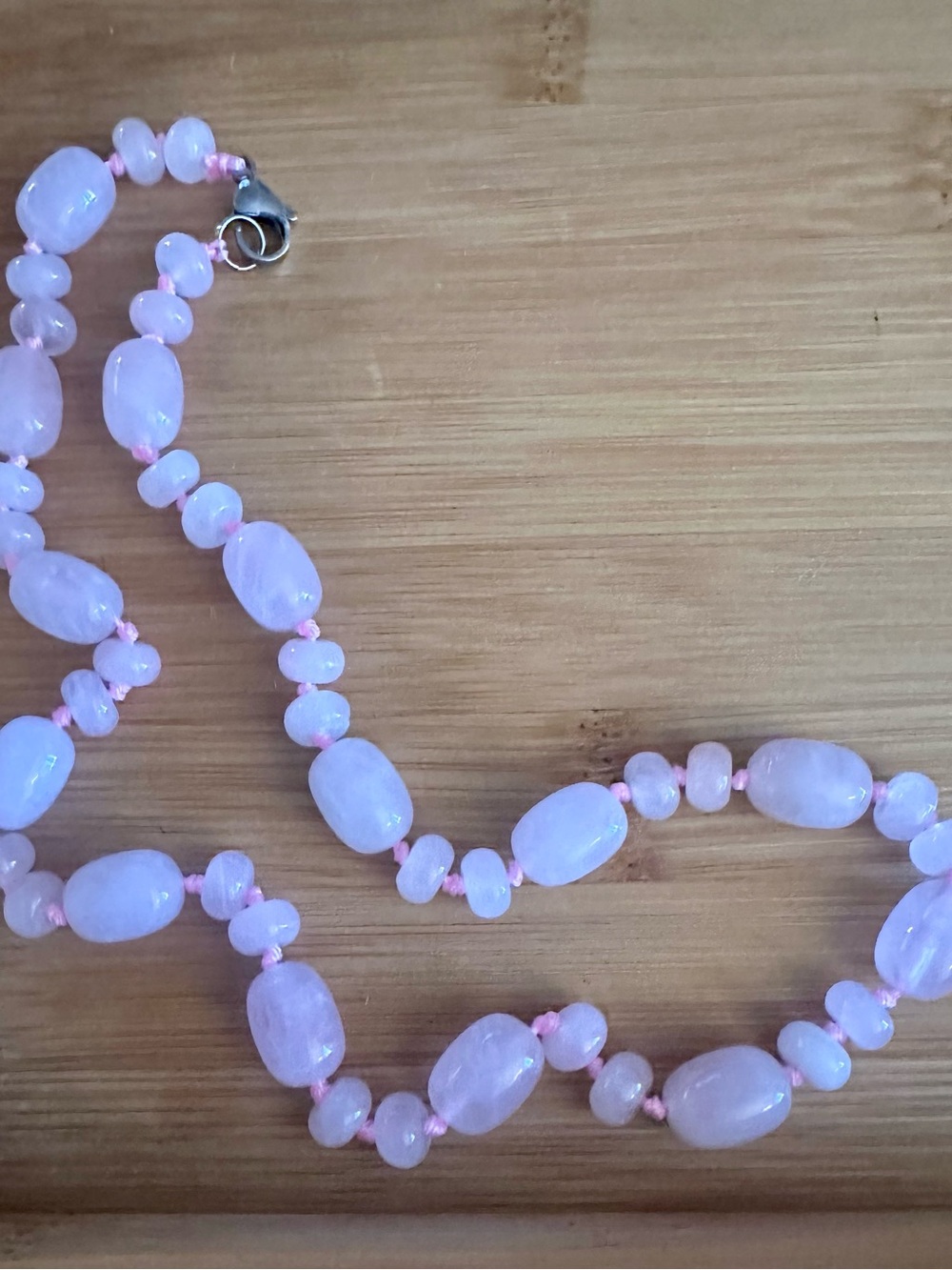 Handcrafted Rose Quartz Crystal Beaded Necklace
